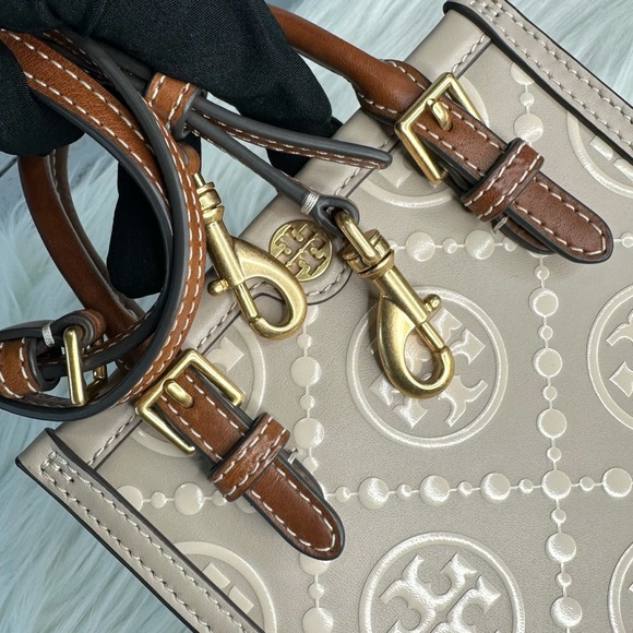 Tory Burch Mini T Monogram Tote – Beige/Ivory – Excellent Condition - Picture 9 of 9